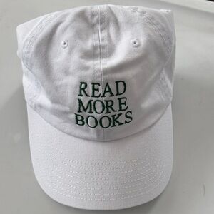 White Cap with Green Embroidery NWOT